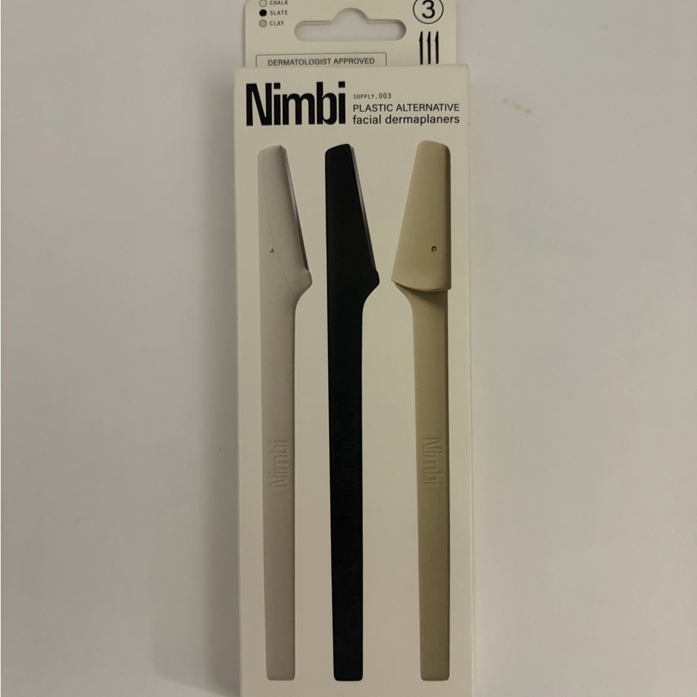 Nimbi Facial Dermaplaning Razors 3 Pack Eyebrow Face Shaver Exfoliation Tool NEW